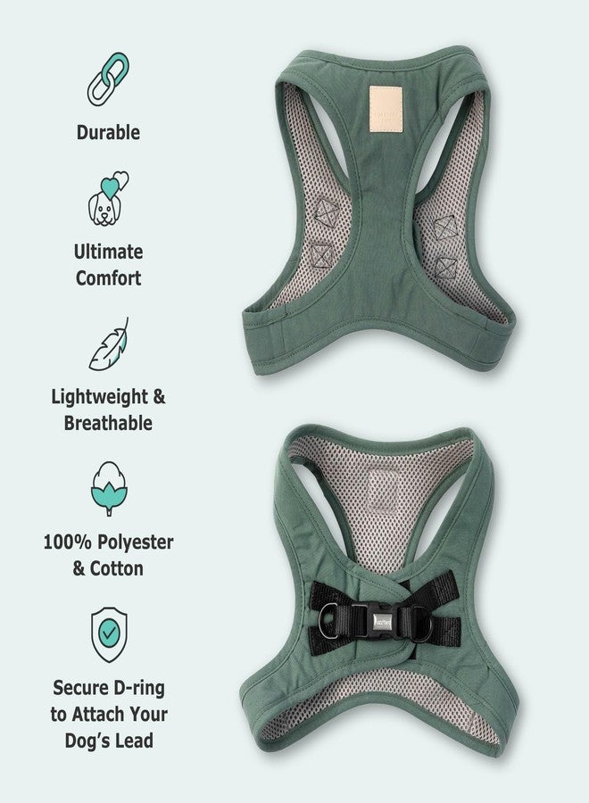 FuzzYard Life Step in Dog Harness | Size L | Stylish Premium Cotton Design in Myrtle Green Perfect for Everyday Walks - Image 3
